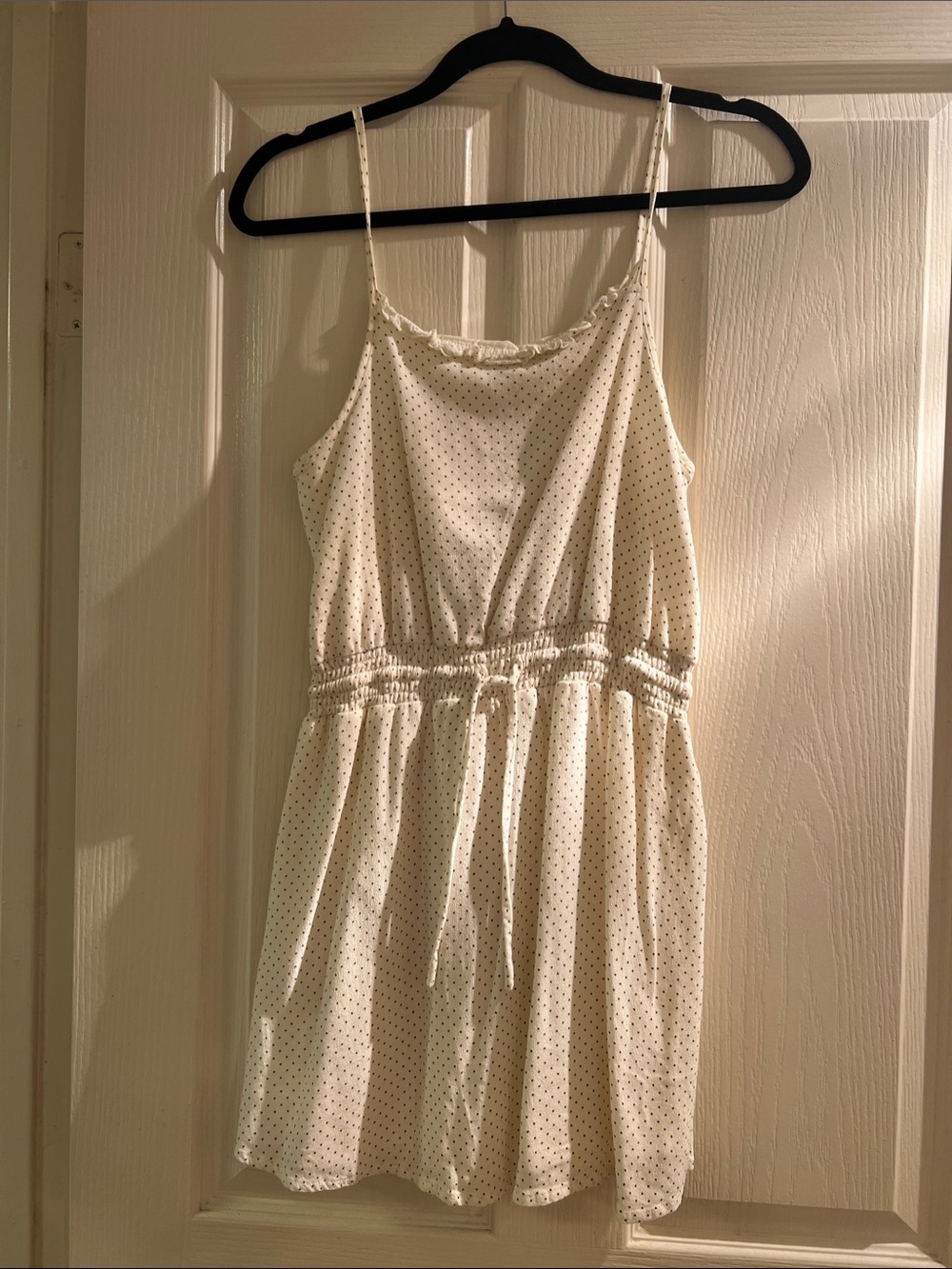 O'Neill Cream Mini Dress with Black Polka Dots